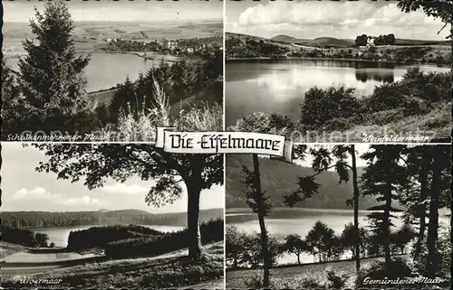 Eifel Region Eifelmaare Schalkenmehrer Weinfelder Gemuendener und Pulvermaar