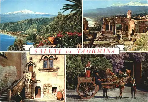 Taormina Sizilien Panorama Castello Motivo rustico Kat. 