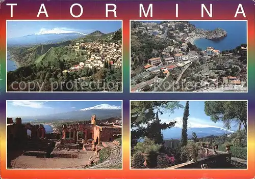 Taormina Sizilien Fliegeraufnahme Freilicht Theater  Kat. 