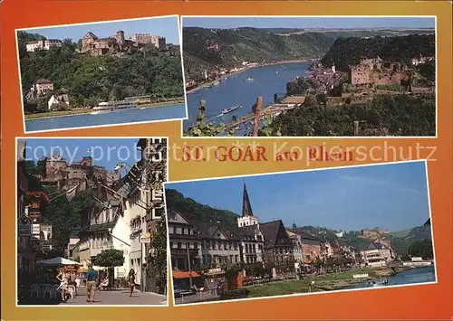 St Goar Rheinpartie Schloss Panorama Strassenpartie Kat. Sankt Goar