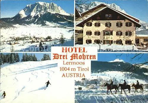 Lermoos Tirol Panorama Hotel Drei Mohren Skipiste Reiter Kat. Lermoos