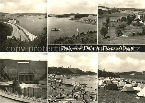 Poehl Vogtland Talsperre Teilansichten Strand Camping Kat. Poehl Vogtland