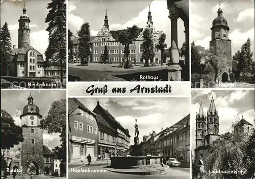 Arnstadt Ilm Neideckturm Rathaus Neutor Riedtor Hopfenbrunnen Liebfrauenkirche Kat. Arnstadt