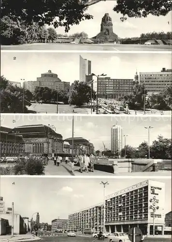 Leipzig Voelkerschlachtdenkmal Hochhaus der Universitaet Interhotel Stadt Leipzig Hauptbahnhof Neues Rathaus Kat. Leipzig