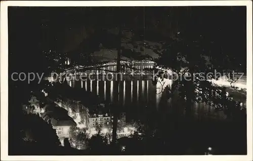 Budapest Ejszakai Dunai latkep Donau Nachtaufnahme Kat. Budapest