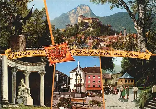 Kufstein Tirol Heldenorgel Liszt Denkmal Marienbrunnen Andreas Hofer Denkmal Kat. Kufstein