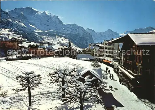 Wengen BE mit Jungfrau und Breithornkette Kat. Wengen