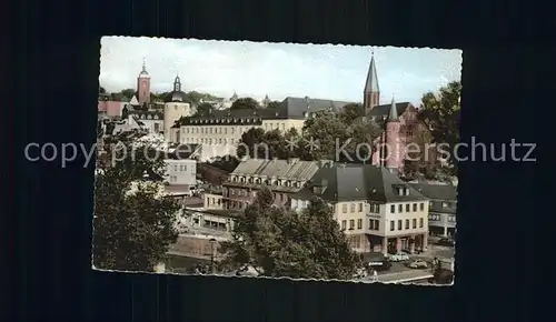 Siegen Westfalen Siegbruecke Unteres Schloss und Martinikirche Kat. Siegen