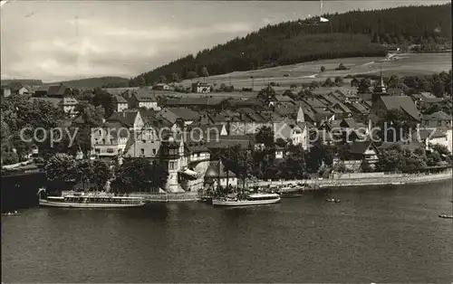 Saalburg Saale Stausee der Bleiloch Saaletalsperre Kat. Saalburg Ebersdorf