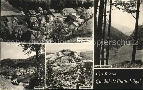 Giessuebel Schleusegrund Masserbergstr Kulturhaus Panorama Langertsfelsen Kat. Schleusegrund