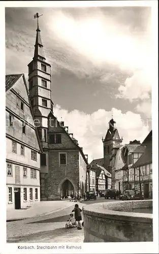 Korbach Stechbahn mit Rathaus Kat. Korbach