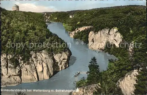 Weltenburg Kelheim Donaudurchbruch Befreiungshalle Kat. Kelheim