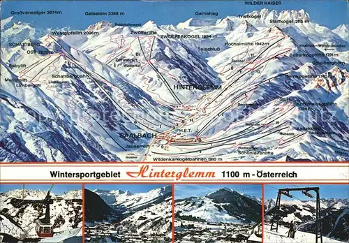 Hinterglemm Saalbach Seilbahn zum Schattberg Talschluss Zwoelferkogel Hochalm Lifte