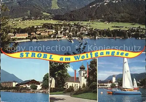 Strobl Wolfgangsee Salzkammergut Kirche Panorama Kat. Strobl