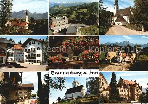 Brannenburg Dorfplatz Schloss Almabtrieb Kat. Brannenburg