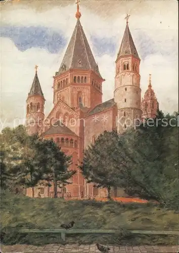 Mainz Rhein Dom Ostseite mit Liebfrauenplatz