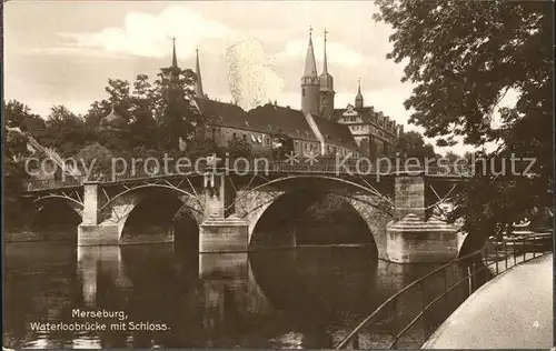 Merseburg Saale Waterloobruecke Schloss Kat. Merseburg