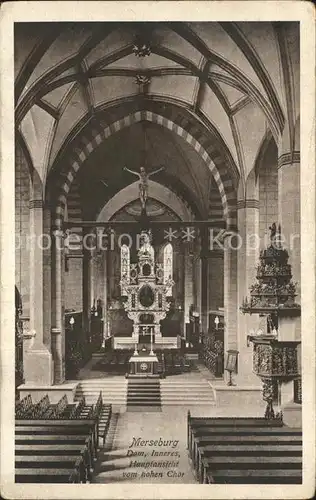 Merseburg Saale Dom Inneres Hauptansicht vom hohen Chor Kat. Merseburg