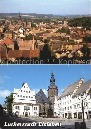 Eisleben Panorama Markt Kirche Kat. Eisleben