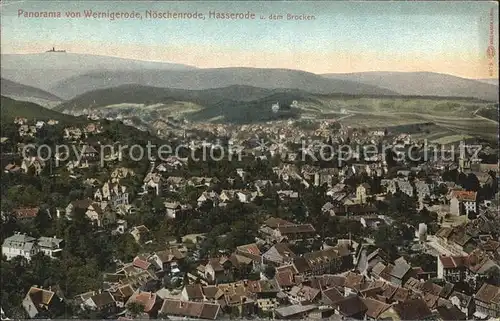 Wernigerode Harz Panorama Noeschenrode Hasserode Brocken Kat. Wernigerode