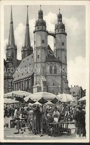 Halle Saale Wochenmarkt Kirche Kat. Halle