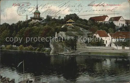 Halle Saale Saalepartie mit Bergschenke Kat. Halle