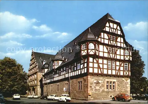 Giessen Lahn Neues Schloss mit Zeughaus Fachwerkhaus Kat. Giessen