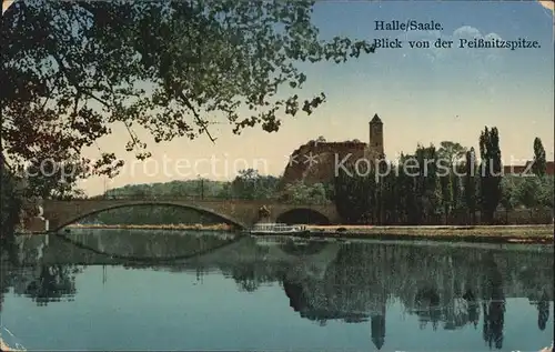 Halle Saale Blick von der Peissnitzspitze Kat. Halle