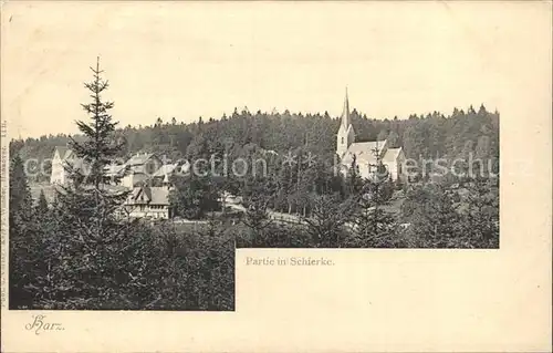 Schierke Harz Kirche Panorama Kat. Schierke Brocken