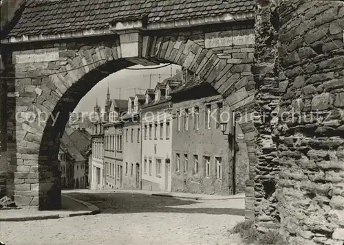 Freiberg Sachsen Torbogen am Donatsturm mit Donatsgasse Kat. Freiberg