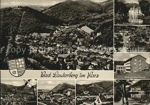 Bad Lauterberg Fliegeraufnahme Kurhaus Wassertretstelle Kneipp Kur Klinik Hausberg Kat. Bad Lauterberg im Harz