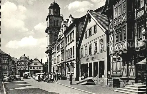 Lauterbach Hessen Marktplatz Apotheke Fachwerkhaeuser Kat. Lauterbach (Hessen)