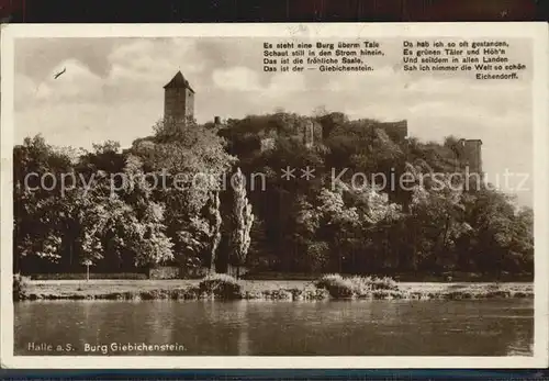 Halle Saale Burg Giebichenstein Es steht eine Burg ueberm Tale Kat. Halle