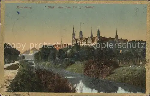 Merseburg Saale Blick nach dem Koeniglichen Schloss Kat. Merseburg