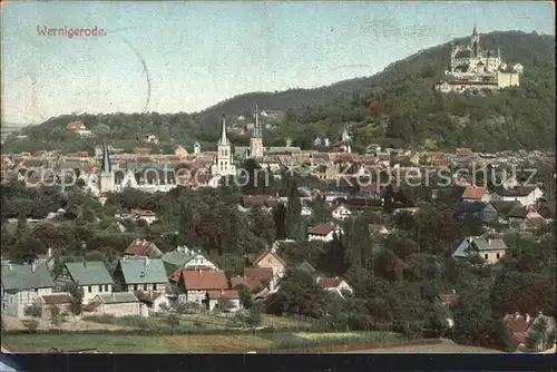 Wernigerode Harz Panorama Schloss Kat. Wernigerode