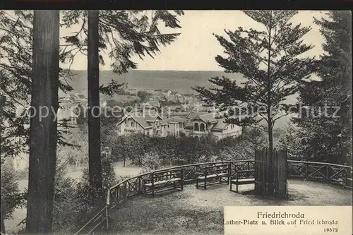 Friedrichroda Lutherplatz Blick auf Friedrichroda Kat. Friedrichroda