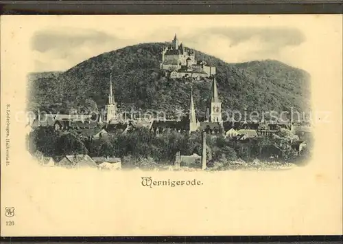 Wernigerode Harz Panorama Schloss Kirche Kat. Wernigerode