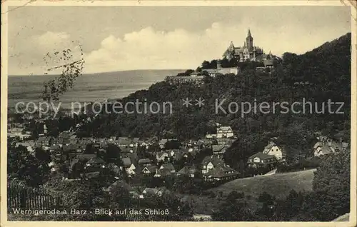 Wernigerode Harz Blick zum Schloss Kat. Wernigerode