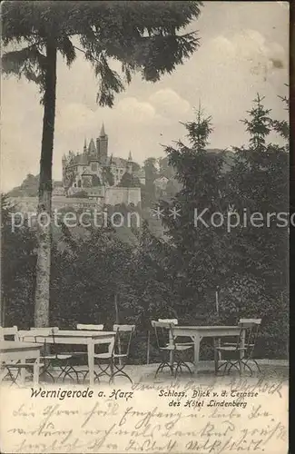 Wernigerode Harz Schloss Blick von der Terrasse Kat. Wernigerode