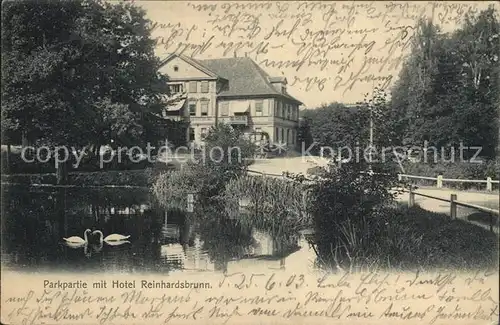 Friedrichroda Parkpartie mit Hotel Reinhardsbrunn Kat. Friedrichroda