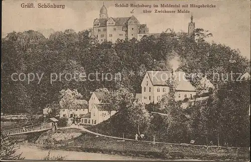 Schoenburg Naumburg Schloss Rochsburg Haengebruecke Zwickauer Mulde Kat. Schoenburg Naumburg