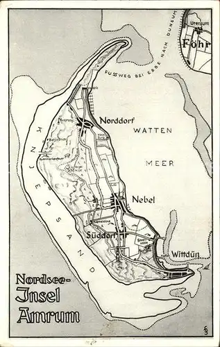 Amrum Norddorf Watten Meer  Kat. Nebel