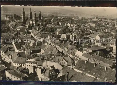 Naumburg Saale Blick vom Wenzelsturm auf Dom und Unstruttal Kat. Naumburg