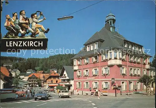 Lenzkirch Originelles Ortsschild Strassenpartie Kat. Lenzkirch