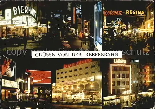 St Pauli Reeperbahn bei Nacht Kat. Hamburg