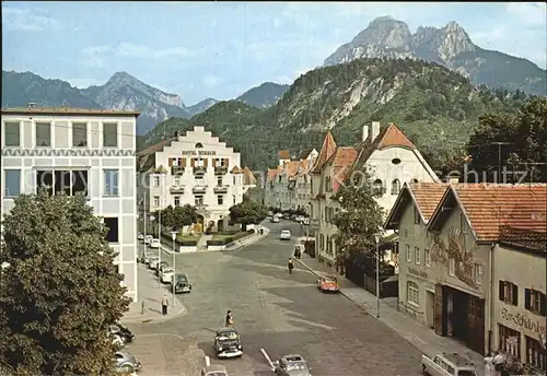 Fuessen Allgaeu Schulhausplatz mit Sebastianstrasse Kat. Fuessen