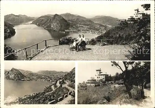 Monte Bre Lugano Panorama Teilansicht  Kat. Monte Bre