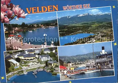 Velden Woerther See Fliegeraufnahme Hafen Schiffsanlegestelle  Kat. Velden am Woerther See