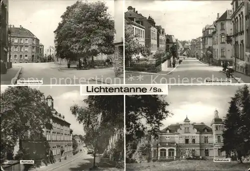 Lichtentanne Zwickau Thaelmannstrasse Breitscheidstrasse Volkshaus Rathaus Kat. Lichtentanne