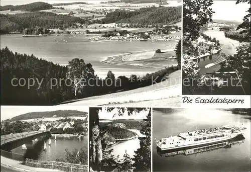 Saaletalsperre Stausee der Bleiloch Saaletalsperre Kloster Heinrichstein Saalburg Luchsloch Sperrmauer Kat. Burgk